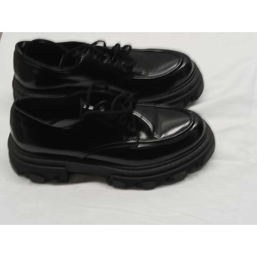 Steve Madden Black Chunky Platform Oxford Shoes Lug Sole Lace-Up